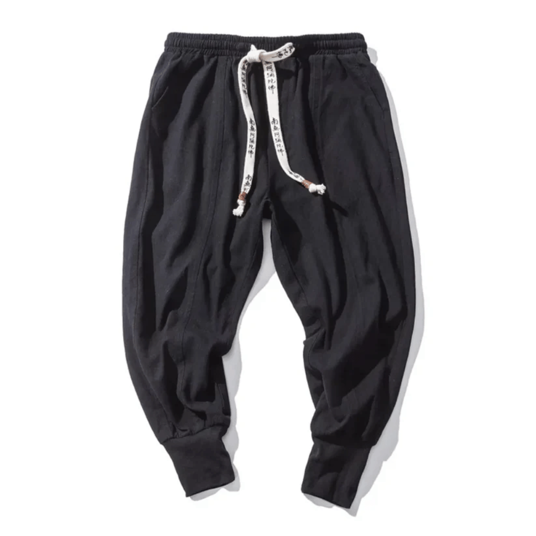 Men's Cotton Harem Pants - Drop Crotch - Ribbed Cuffs