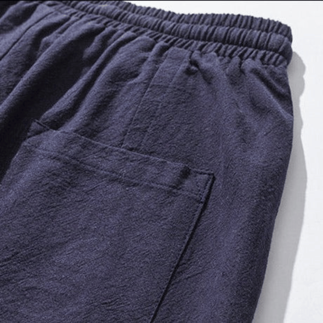 Men's Cotton Harem Pants - Drop Crotch - Ribbed Cuffs