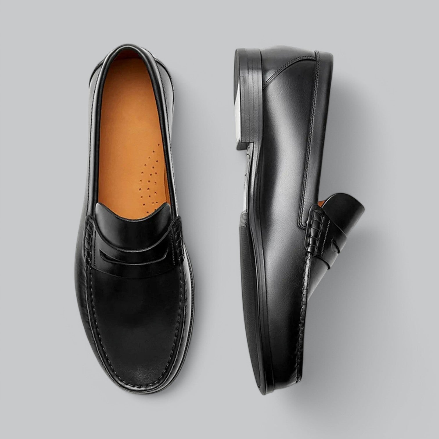 Men’s Leather Penny Loafers – Classic Slip-On Formal Shoes