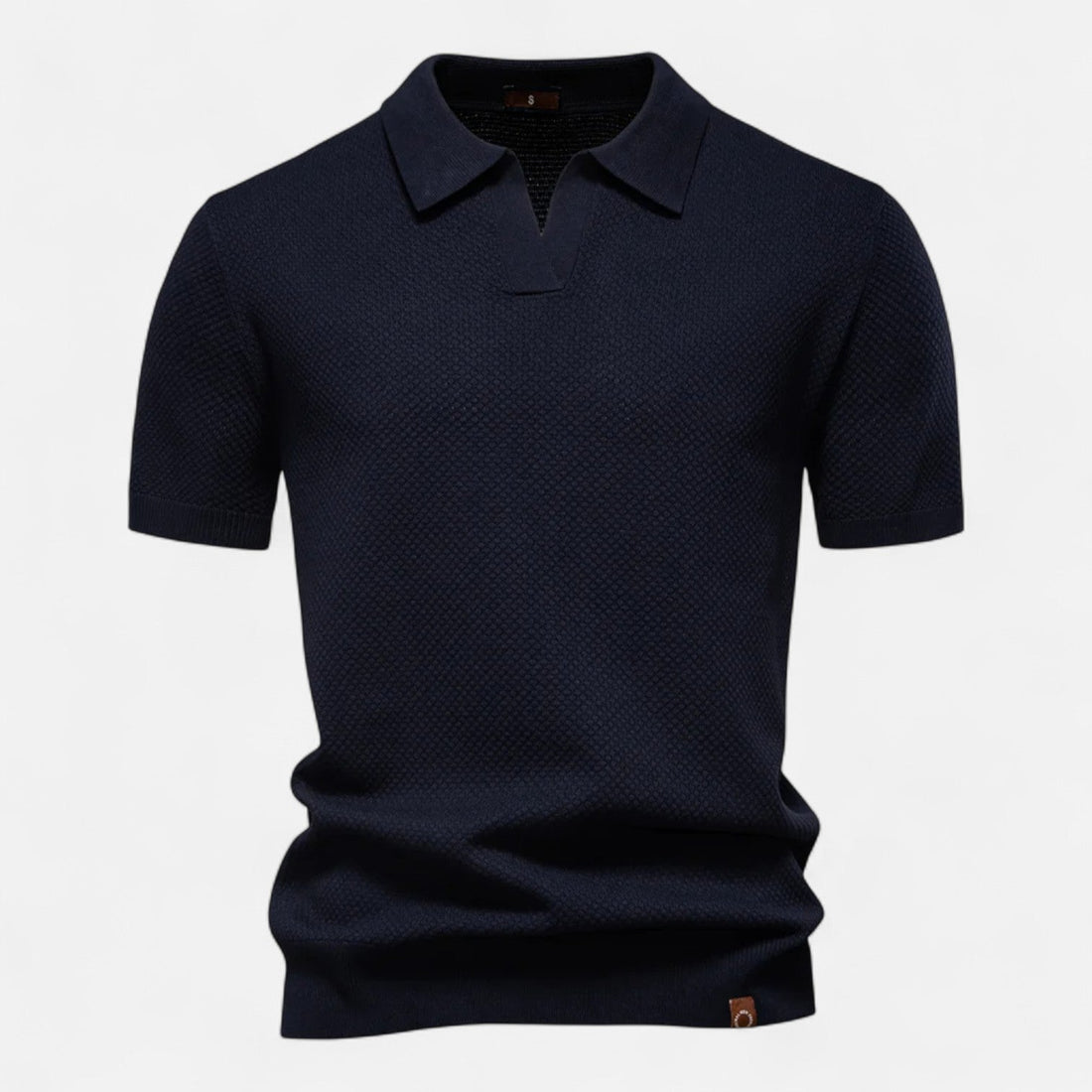 Men’s Textured Polo Shirt – Short Sleeve Tailored Fit with Structured Collar