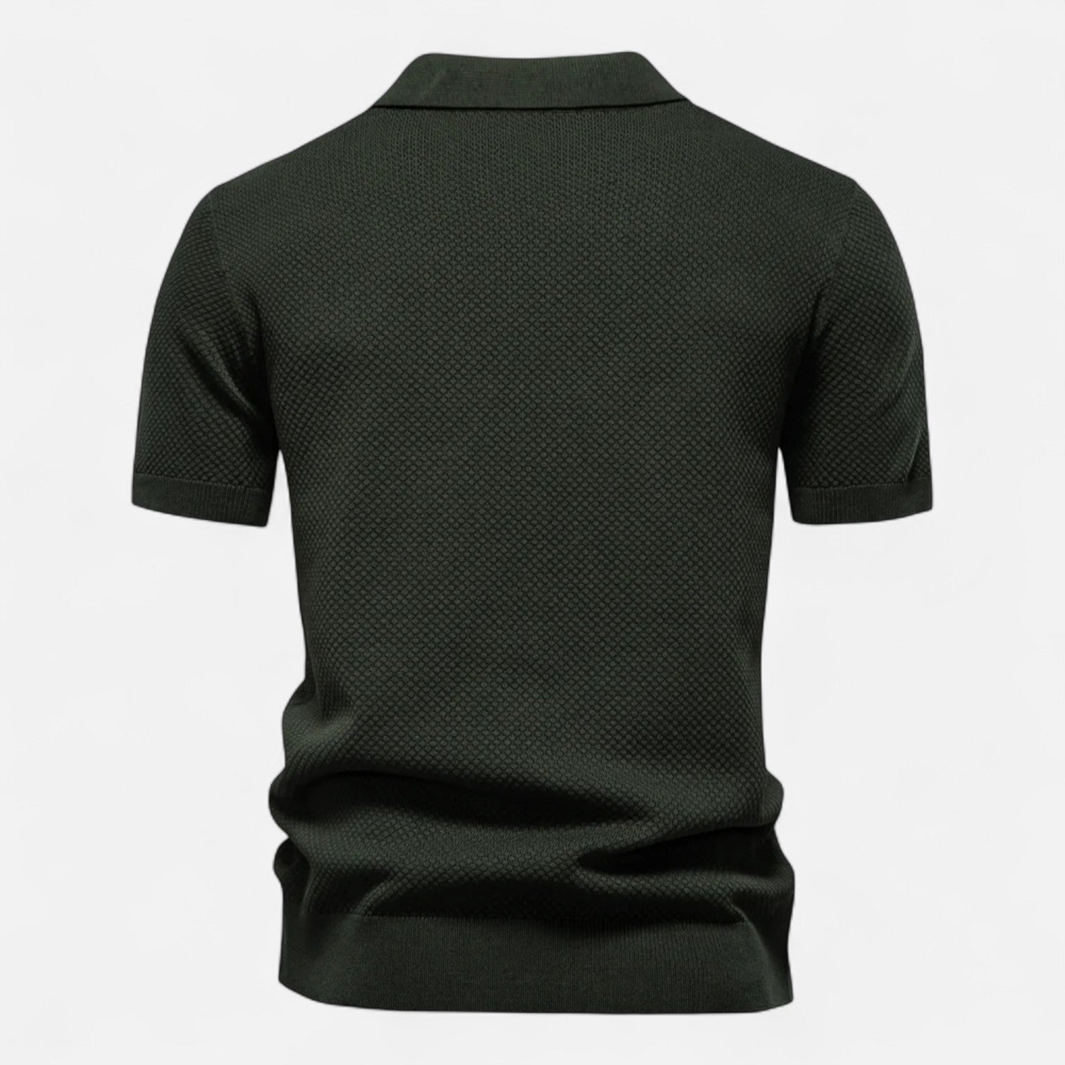 Men’s Textured Polo Shirt – Short Sleeve Tailored Fit with Structured Collar