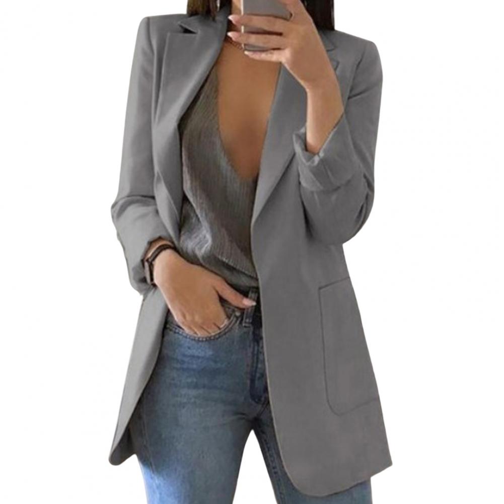 Women’s Longline Blazer – Open Front, Smart Casual