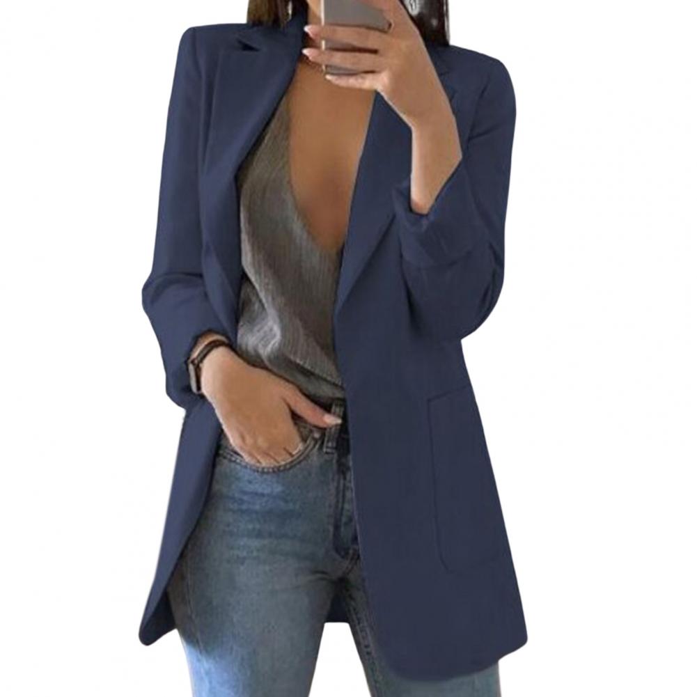 Women’s Longline Blazer – Open Front, Smart Casual