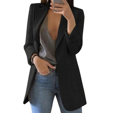 Women’s Longline Blazer – Open Front, Smart Casual