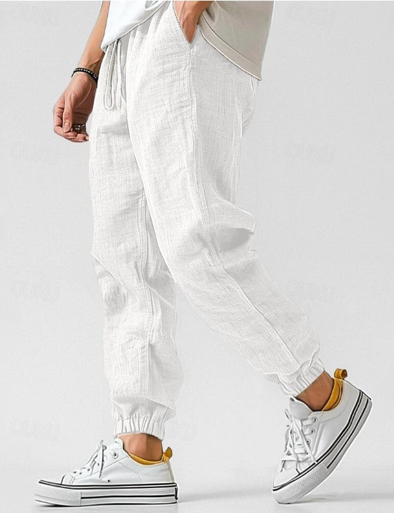 Men's Jogger Pants - Drawstring Waist Baggy Fit Elasticated Ankle Cuff