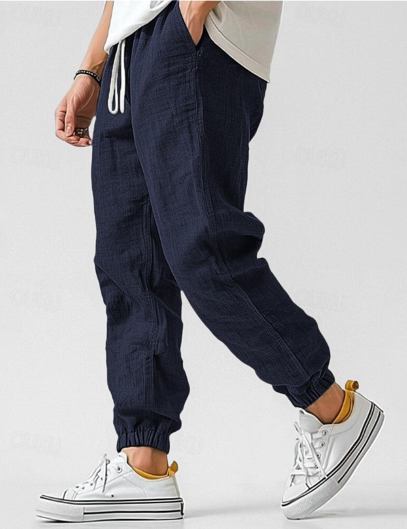 Men's Jogger Pants - Drawstring Waist Baggy Fit Elasticated Ankle Cuff