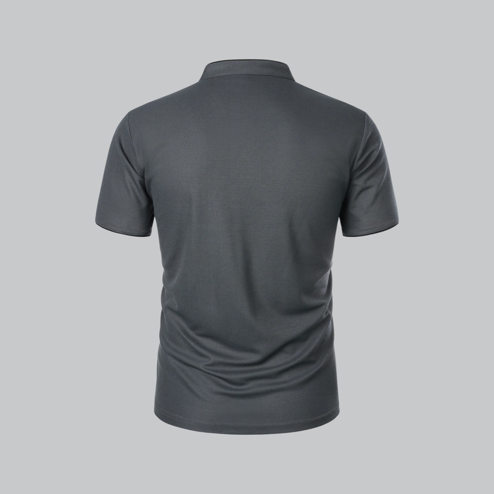 Men's Polo Shirt - Stand Collar Short Sleeve Contrast Trim
