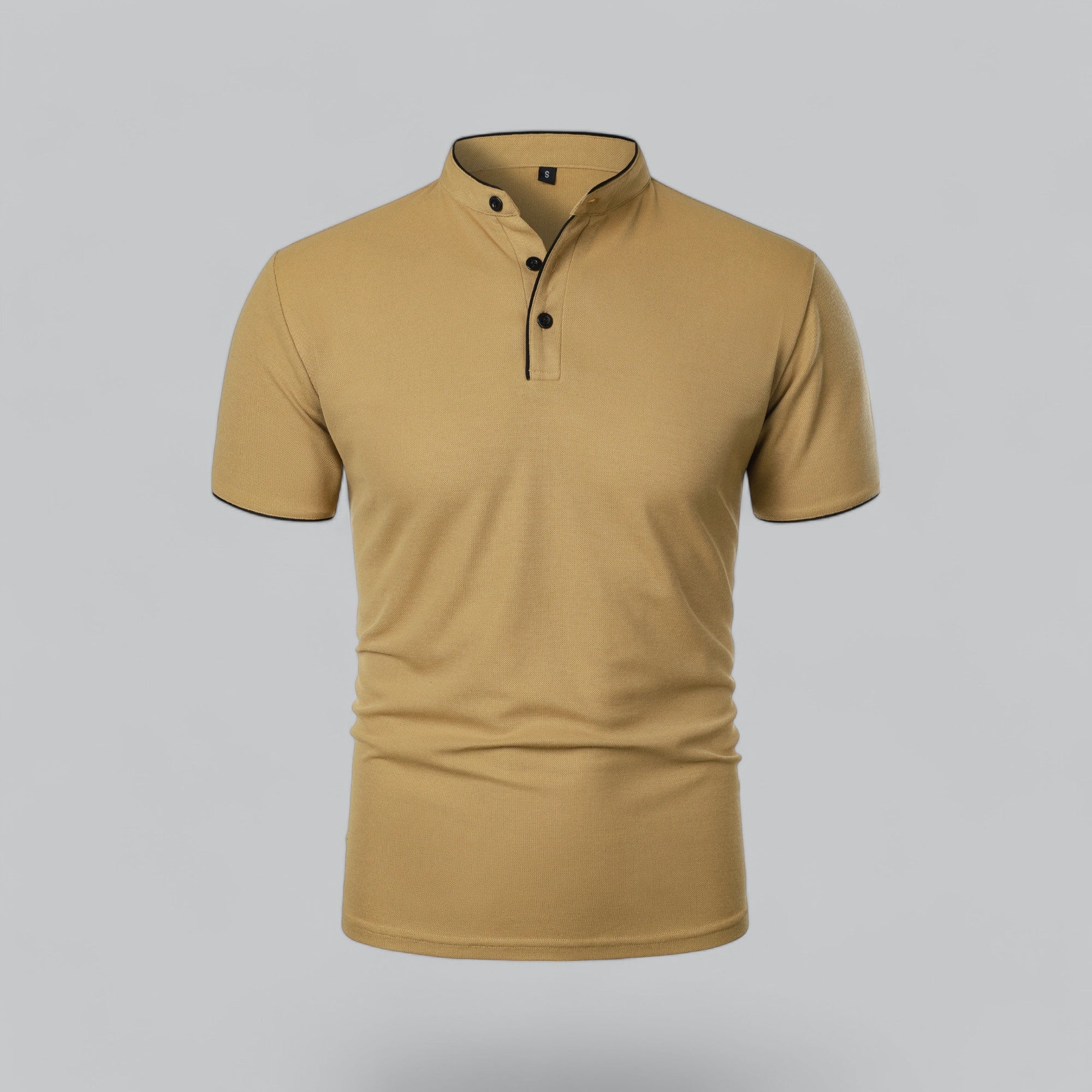 Men's Polo Shirt - Stand Collar Short Sleeve Contrast Trim