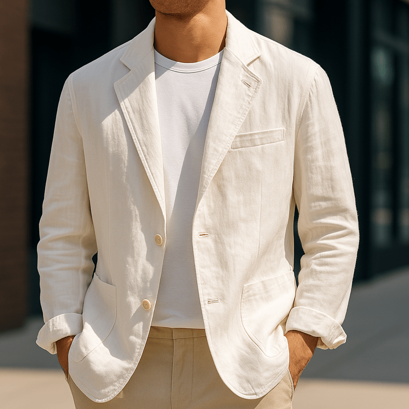 Men’s Linen Blazer – Lightweight Tailored Jacket for Smart Casual and Formal Wear