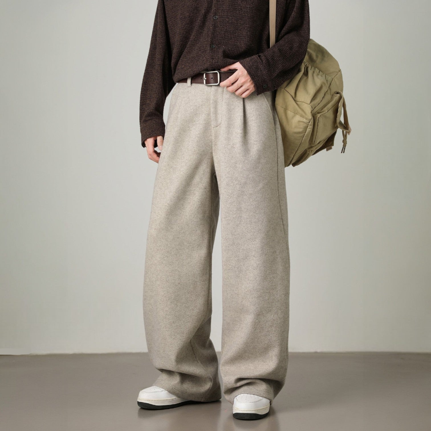 Women's High Waisted Pleated Front Wide Leg Pants