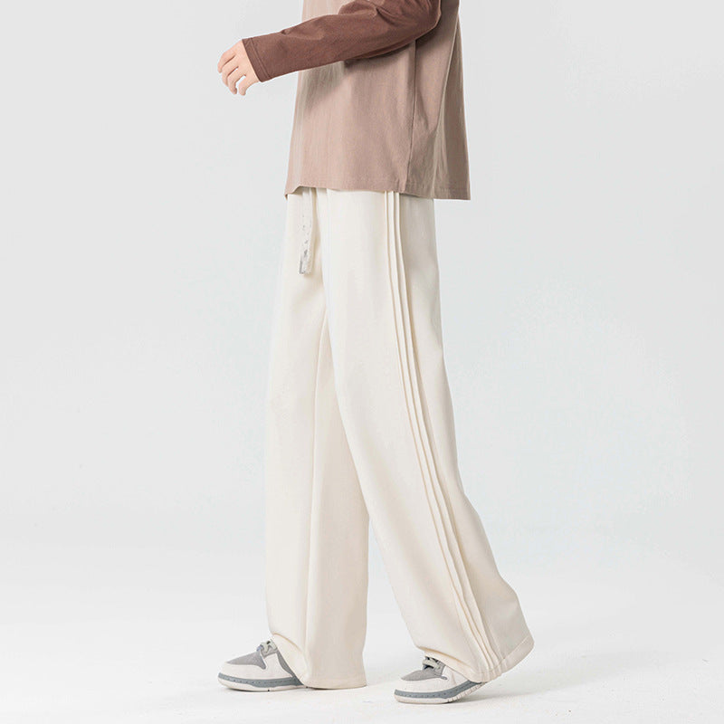 Men’s Loose Fit Wide-Leg Sweatpants – Straight-Leg Athletic Trousers