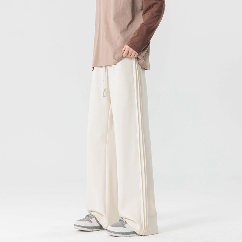 Men’s Loose Fit Wide-Leg Sweatpants – Straight-Leg Athletic Trousers