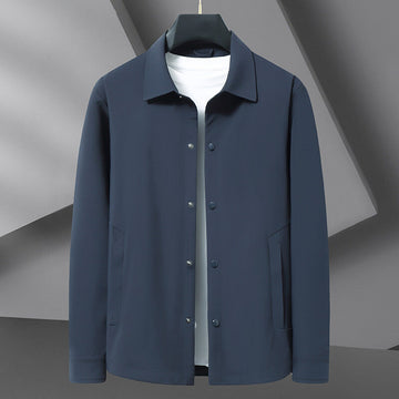 Men’s Button Front Jacket - Big Sizes – Business Casual Collared Coat