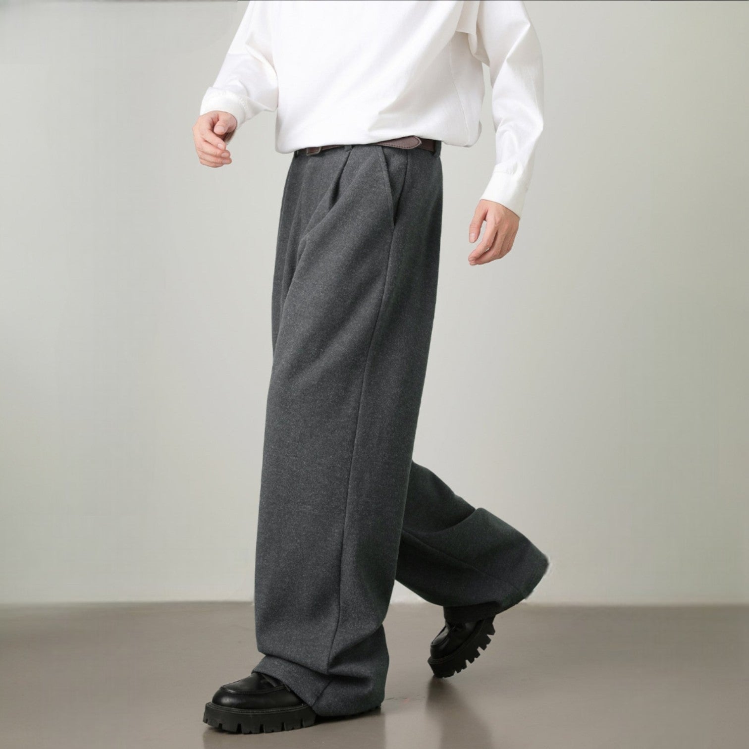 Women's High Waisted Pleated Front Wide Leg Pants
