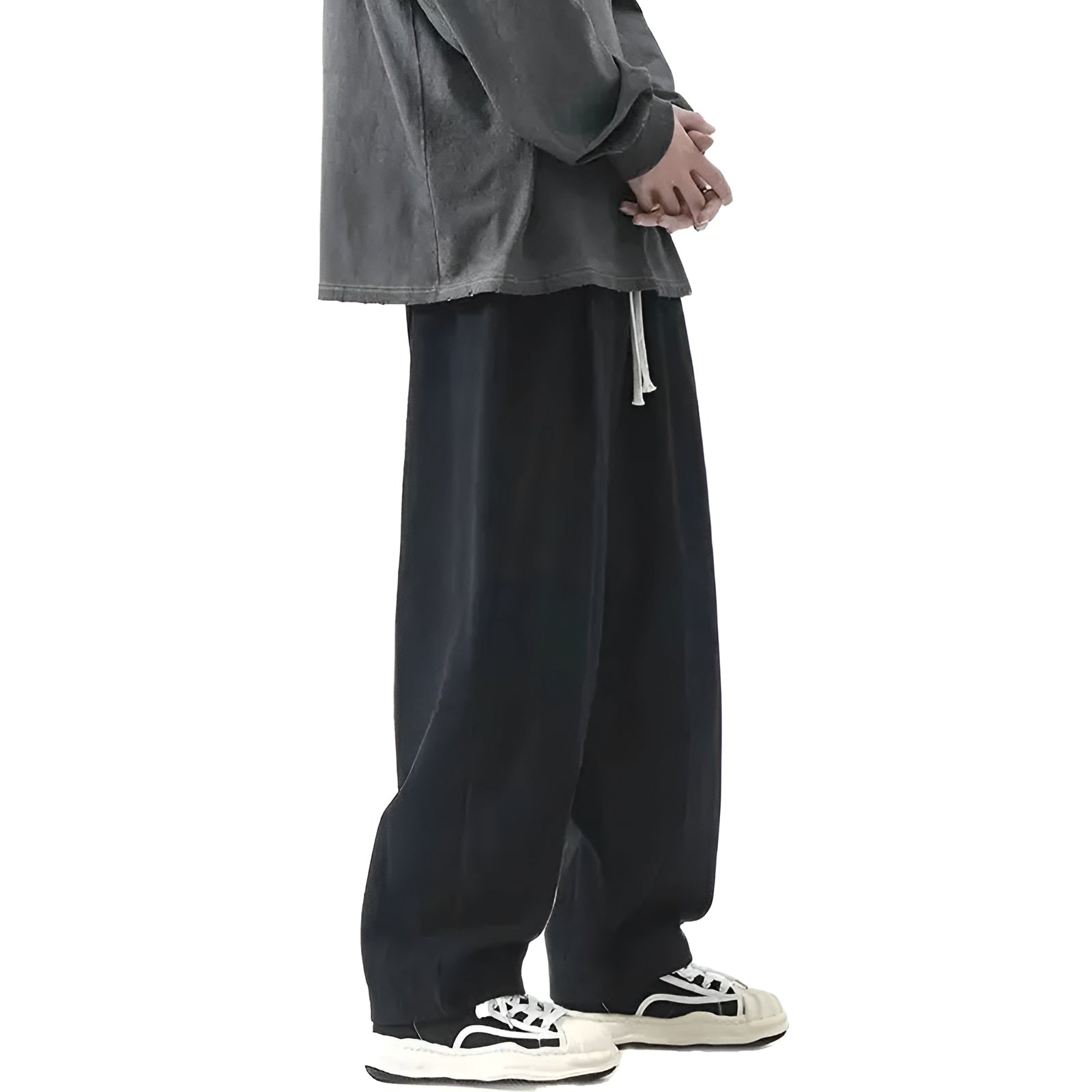 Men’s Wide Leg Pants – Casual High Waist Pleated Tapered Pants with Cropped Length