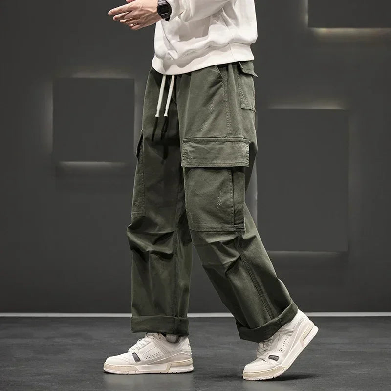 Men’s Wide-Leg Cargo Pants – Relaxed Utility Fit
