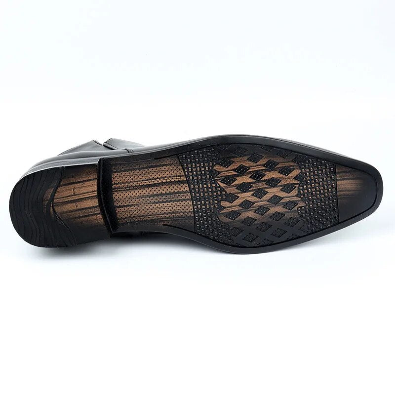 Men's Chelsea Boots - Pointed Toe - Ankle Height - Side Zip - Pull Tab