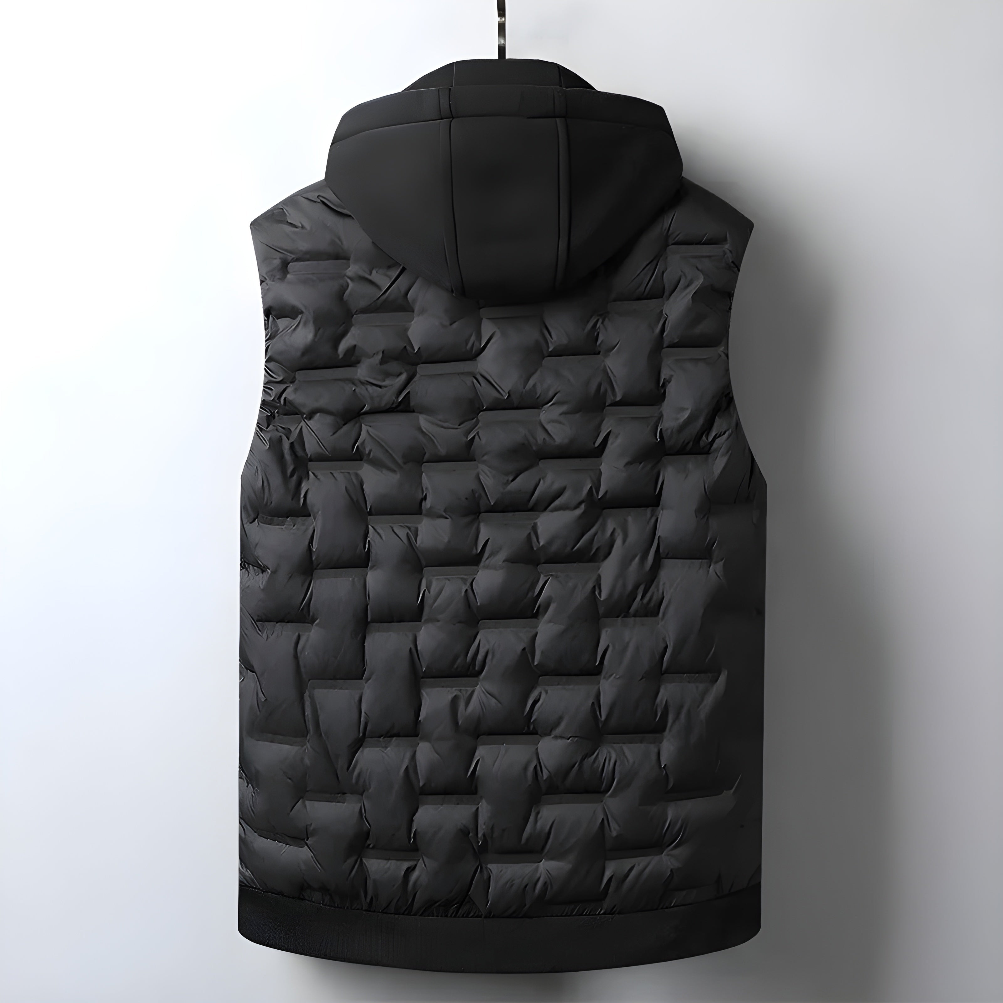 Men’s Hooded Puffer Vest – Zip Front Sleeveless Quilted Gilet with Drawstring Hood