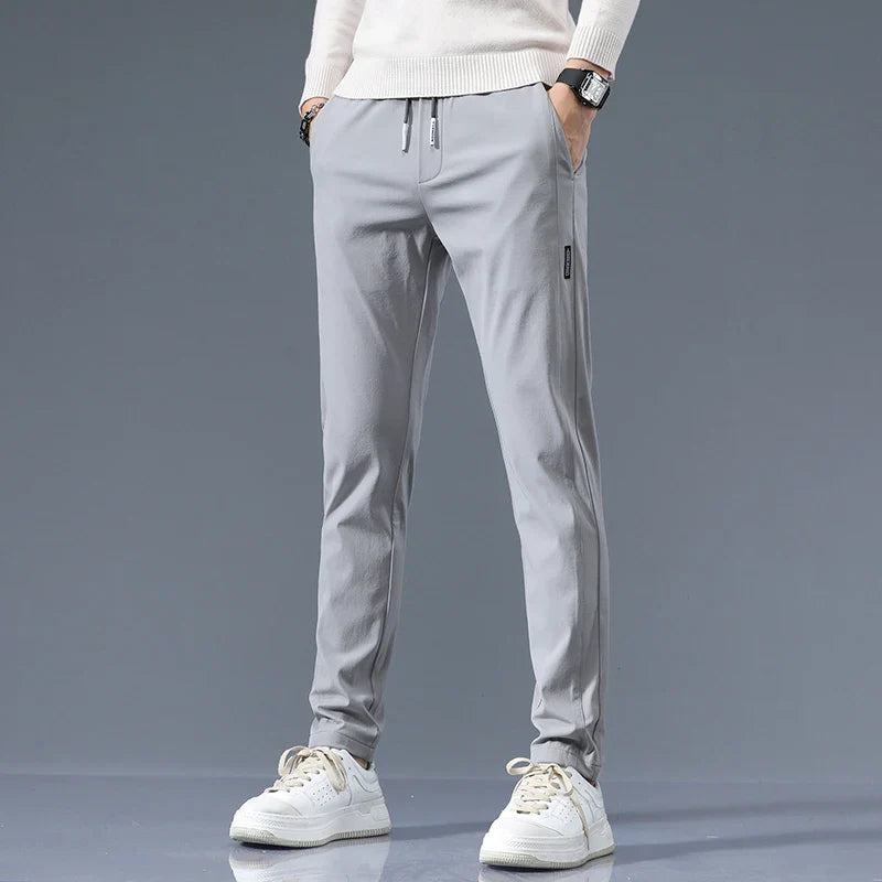 Men’s Drawstring Straight-Leg Trousers – Relaxed Casual Fit