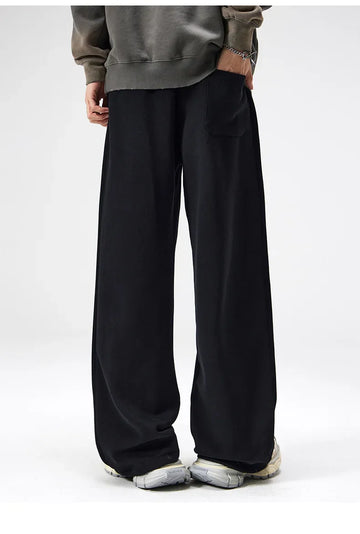 Men’s Loose Fit Wide-Leg Sweatpants – Straight-Leg Athletic Trousers