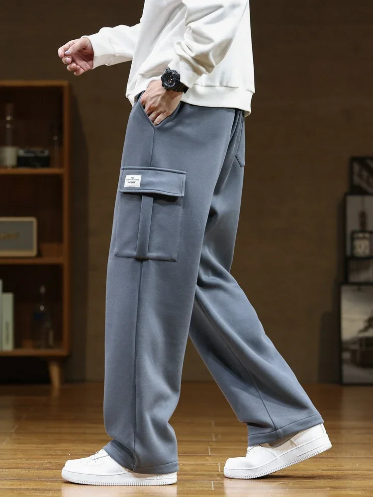 Men’s Relaxed Cargo Sweatpants – Drawstring Utility Fit