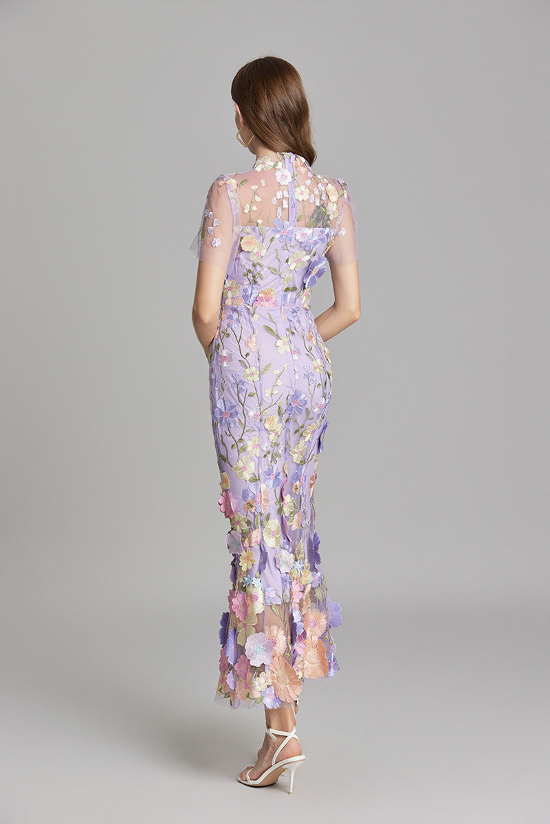 Women’s Floral Embroidered Maxi Occasion Dress