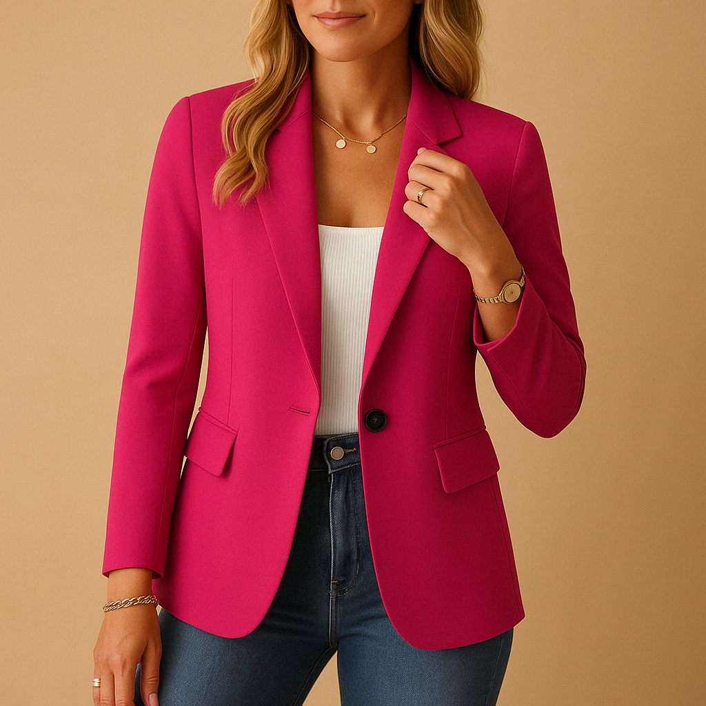 Women’s Fitted Single Button Blazer – Tailored Design