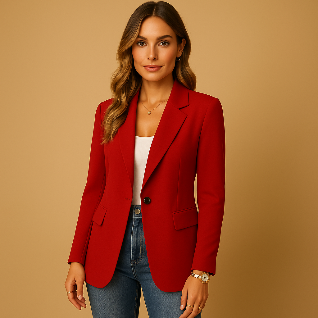 Women’s Fitted Single Button Blazer – Tailored Design