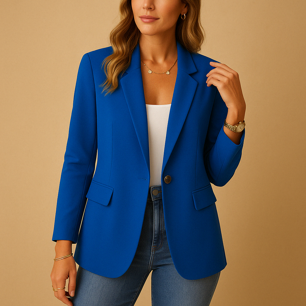 Women’s Fitted Single Button Blazer – Tailored Design