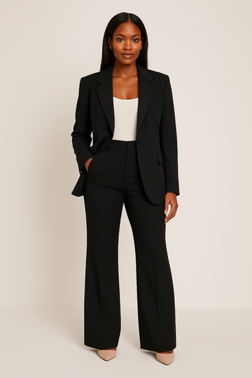 Women’s Tailored Pants Suit – Sleek Blazer and Trousers for Modern Elegance