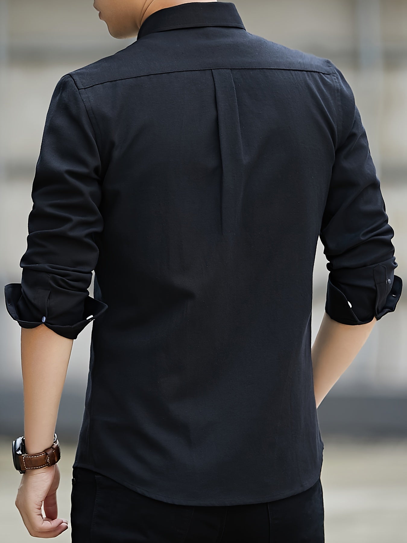 Men's Long Sleeve Oxford Shirt - Button Down - Chest Pocket