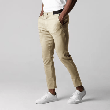 Men's Slim Fit Chino Pants with Contrast Waistband