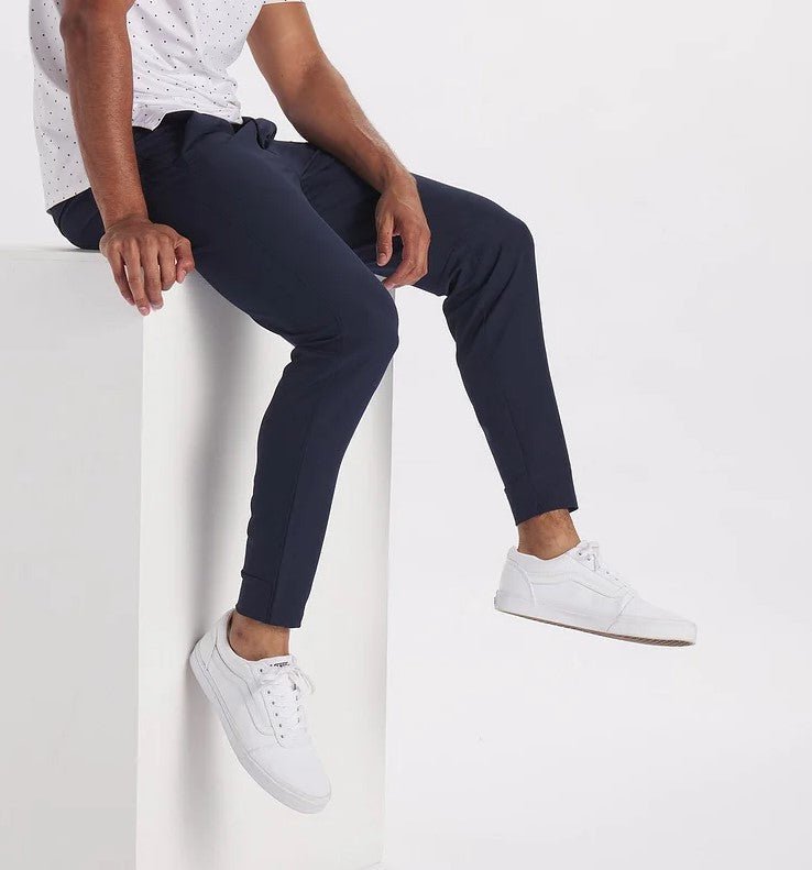 Men's Slim Fit Chino Pants with Contrast Waistband