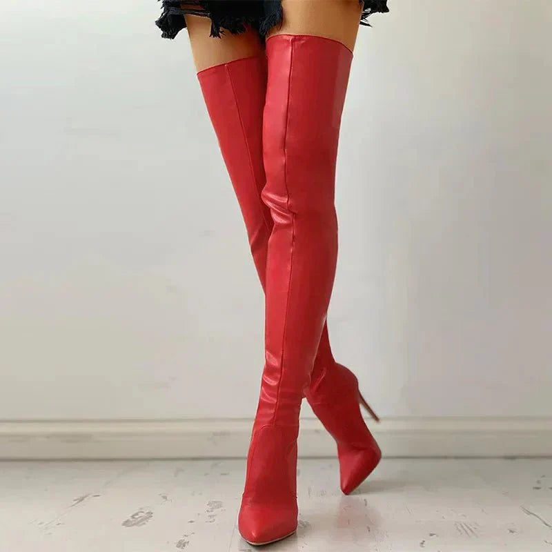 Women’s Thigh-High Stiletto Boots – Sculpted Over-the-Knee Silhouette