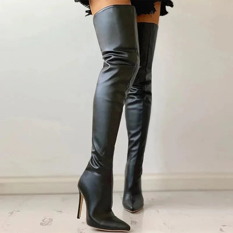 Women’s Thigh-High Stiletto Boots – Sculpted Over-the-Knee Silhouette