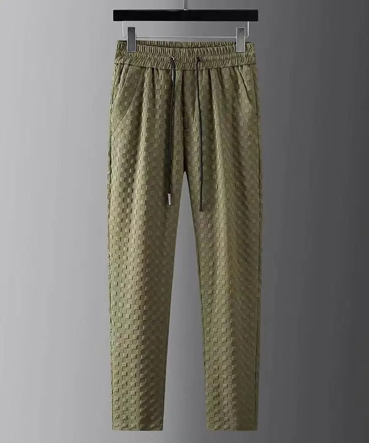 Men's Two Piece Set - Shawl Collar Shirt and Drawstring Pants