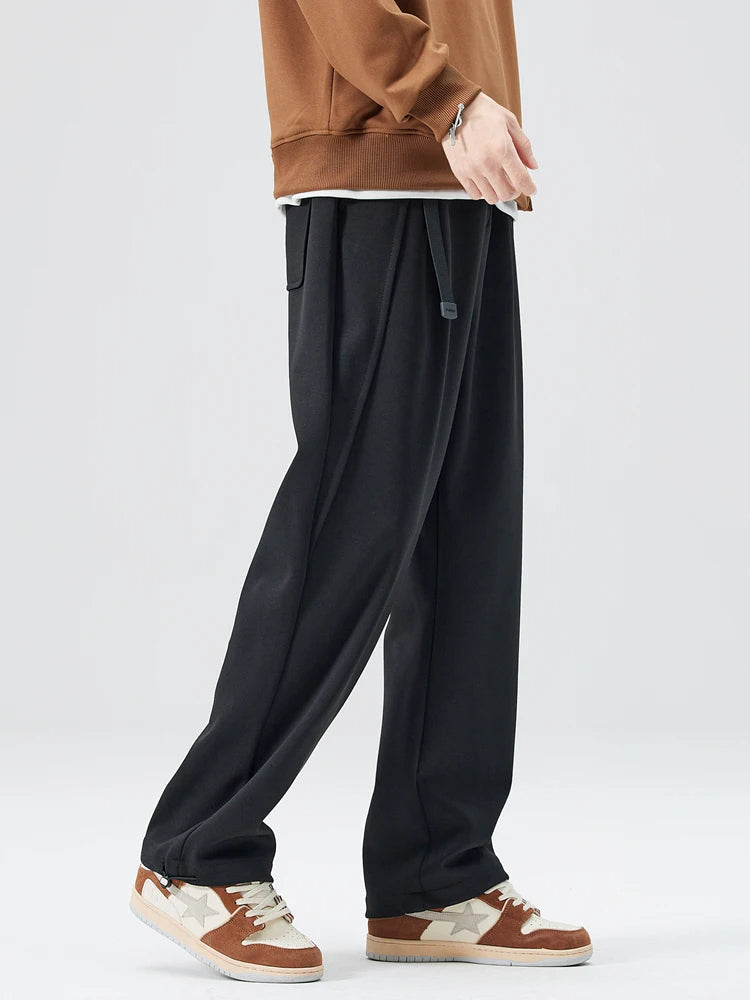 Men's Tapered Jogger Pants - Elasticated Cuff Pleat Front