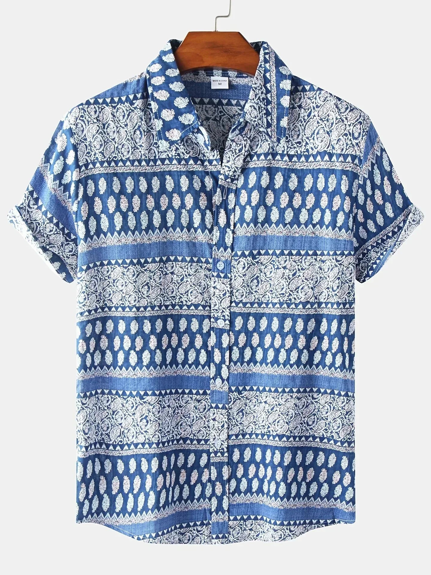 Men's Hawaiian Shirt - Short Sleeve Button Up Printed Camp Collar
